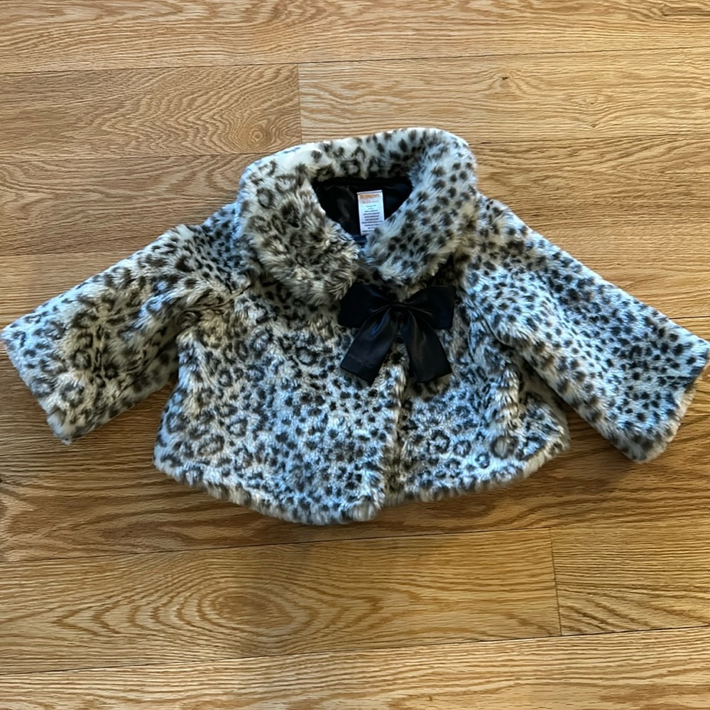 Gymboree girls cheetah dress coat size 18-24 months EUC